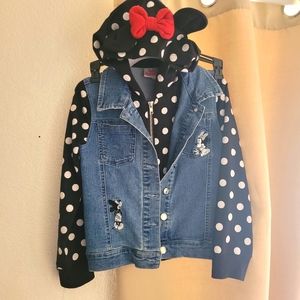 Disney Jean Jacket with Minimouse ears and bow